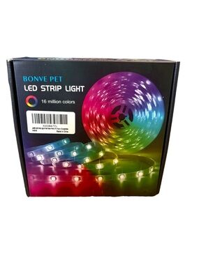 BONVE PET LED Strip Lights RGB 16M Colors 100ft Room Lighting Kit